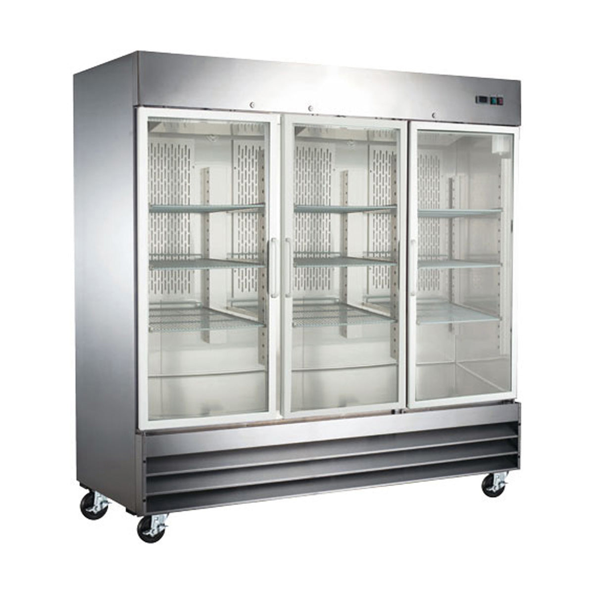 Omcan 51028 80" 3-Section Merchandiser Refrigerator w/ Glass Door, 72 cu. ft.
