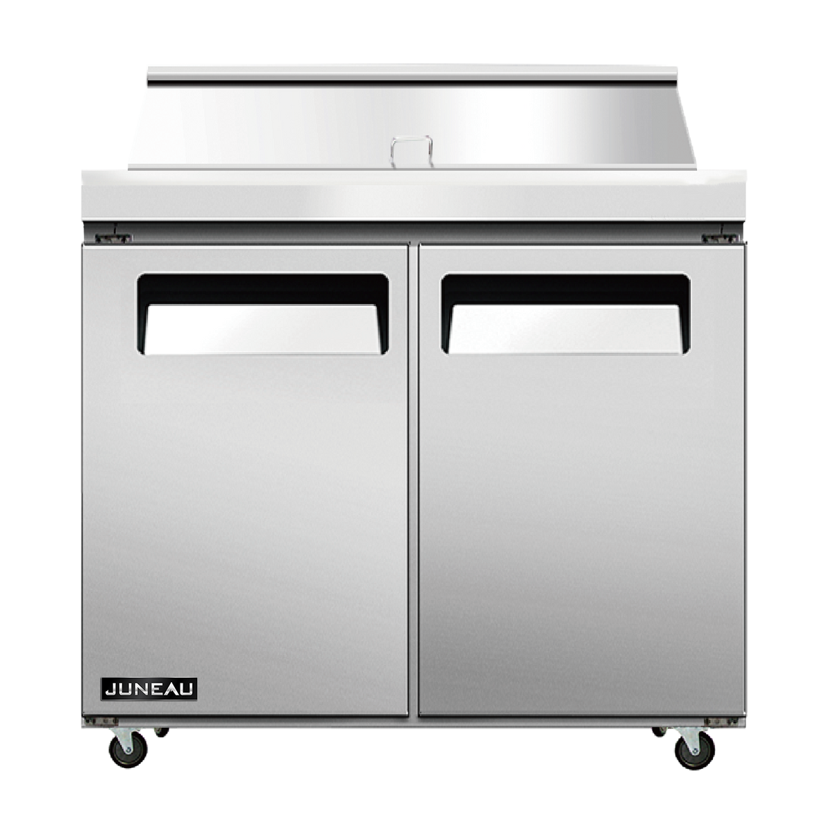 Omcan 58006 36" 2-Door Sandwich and Salad Prep Table, 10 Pans, Stainless Steel