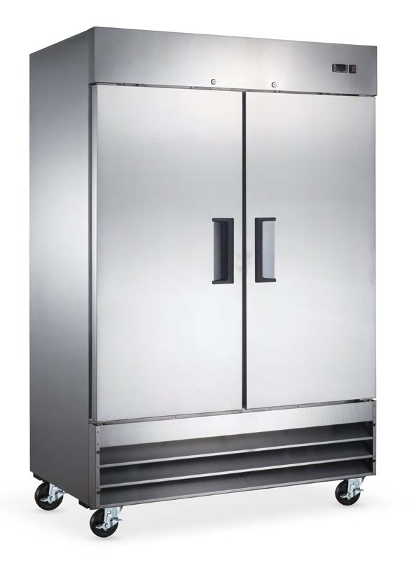 Omcan 59025 54" 2-Solid Door Reach-In Freezer, Bottom Mount, 41.3 cu. ft., Stainless Steel
