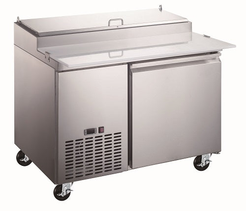 Omcan 59042 44" 1-Section Refrigerated Pizza Prep Table w/ 1 Door, (6) 1/3 Pans