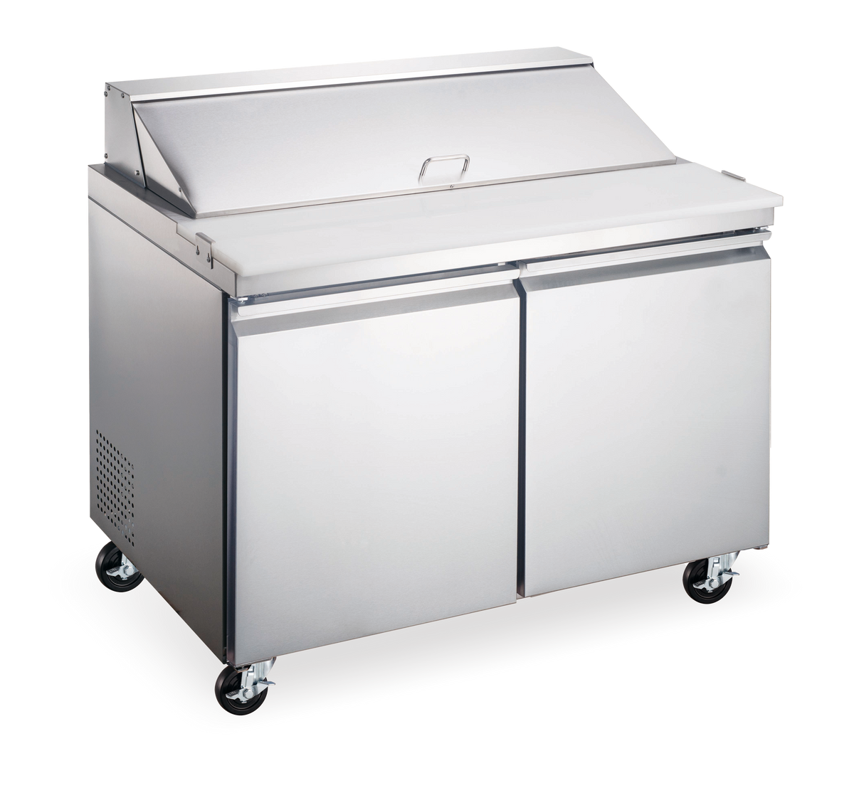 Omcan 59046 47" 2-Door Sandwich and Salad Prep Table, 12 Pans, Stainless Steel