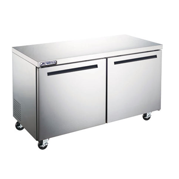 Omcan 59056 47" 2-Section Undercounter Refrigerator w/ 2 Doors, 12 cu ft