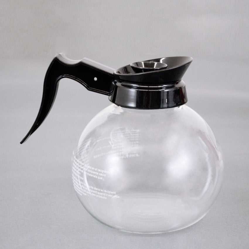 Omcan 69224 Coffee Decanter, 1.8 Liter (61 Oz) Glass Carafe With Black Handle | 0" Wide