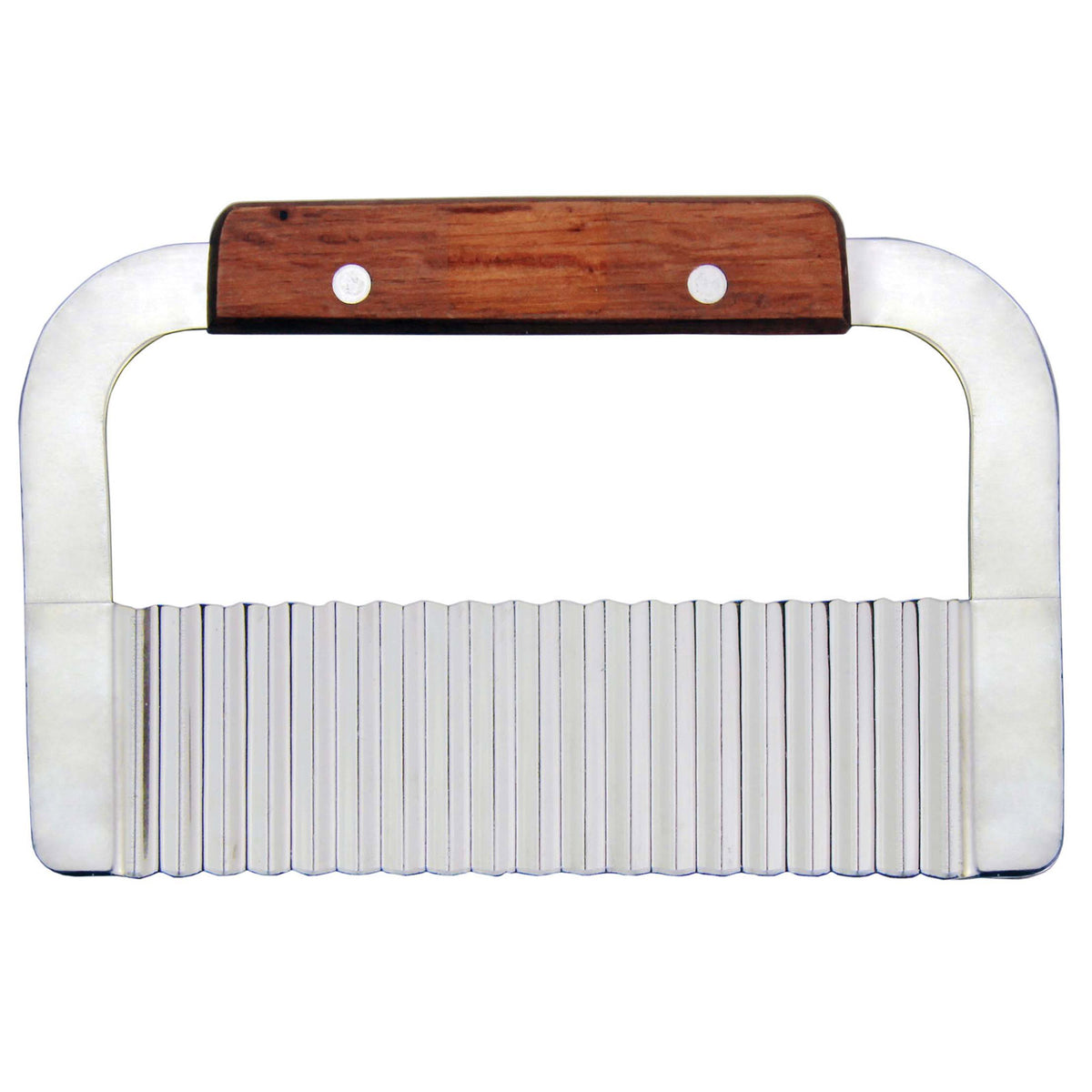 Omcan 80006 Crinkle Cut Serrator, 7-1/4" Stainless Steel Blade, Wooden Handle, Garnishing Tool