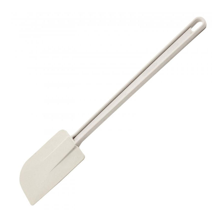 Omcan 80029 Commercial Spatula, 16" L Flat Blade, White Plastic Handle, 15"-17" Overall Length