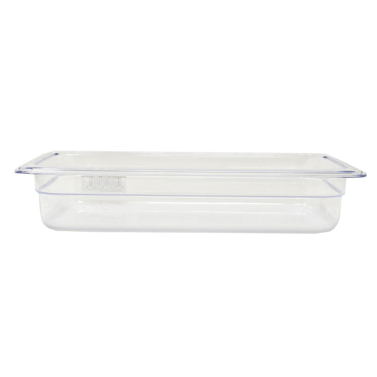 Omcan 80039 1/2-Size Clear Polycarbonate Food Pan, 12-4/5" x 10-7/16" x 2-1/2" Deep, NSF