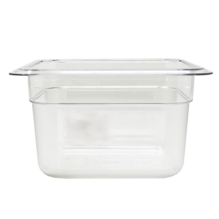 Omcan 80040 1/6 Size Clear Polycarbonate Food Pan, 6-15/16" x 6-3/8" x 3-15/96" Deep, NSF