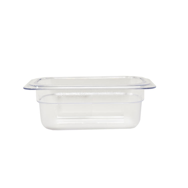 Omcan 80043 Food Pan - 1/9 Size, 6-15/96" x 4-1/4" x 2-1/2" Clear Polycarbonate, NSF
