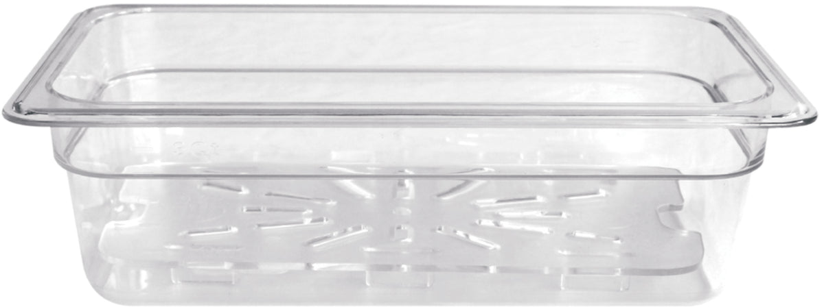 Omcan 80074 1/3 Size Clear Polycarbonate Food Pan, 12-4/5" x 6-15/96" x 3-15/96" Deep NSF