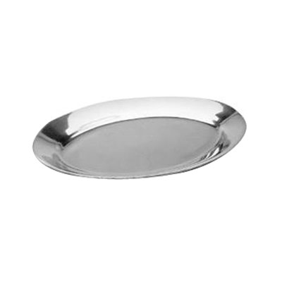 Omcan 80087 Sizzle Platter - 11" Oval Mirror Aluminum Tray, Handle-Free, for Fajita Skillets