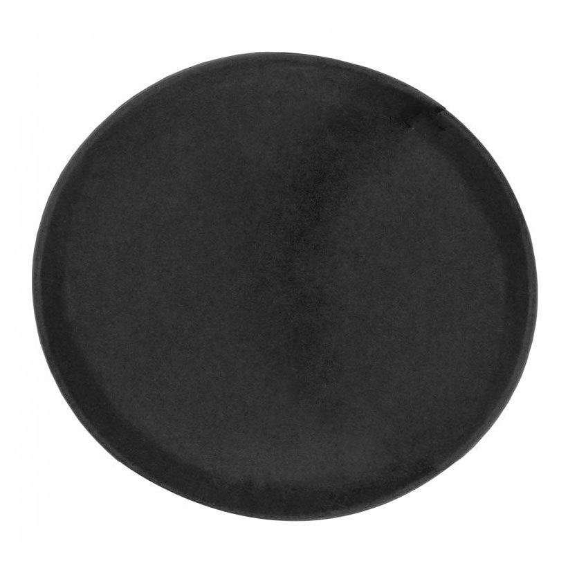 Omcan 80109 14" Round Non-Slip ABS Plastic Serving Tray, Black Tray, Black Surface, NSF