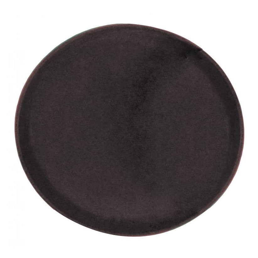 Omcan 80110 Round Non-Slip Serving Tray, 14" Diameter, ABS Plastic, Brown Tray & Surface, NSF
