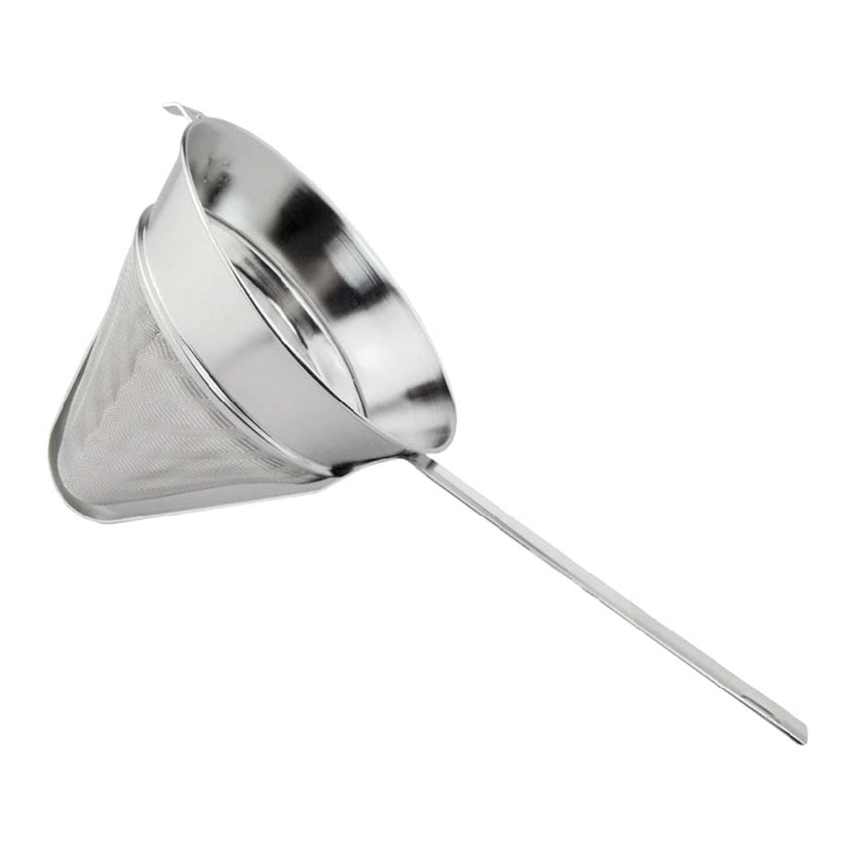 Omcan 80123 Bouillon Strainer, 8-1/2" Diameter, 40 Mesh, Flat-Handle, Stainless Steel Chinois