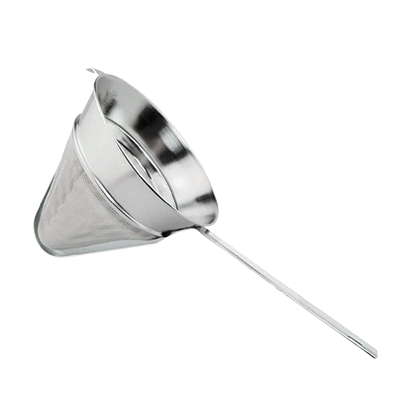 Omcan 80124 China Cap & Bouillon Strainer, 8-1/2" Diameter, 40 Mesh, Stainless Steel, Flat Handle