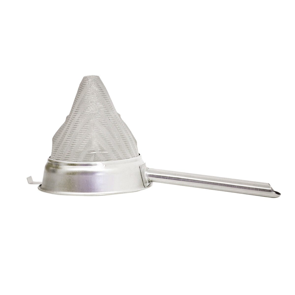 Omcan 80125 China Cap Bouillon Strainer, 8" Extra-Fine Stainless Steel Mesh, Hollow Handle