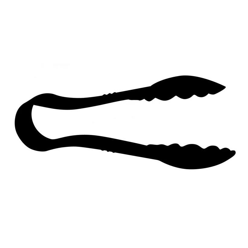Omcan 80151 Plastic Serving Tongs, 6" Scallop Grip, Polycarbonate, Black, NSF