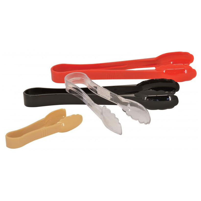 Omcan 80158 Plastic Serving Tongs, 12" Scallop Grip, Clear PC, NSF Approved - Kitchen Essential