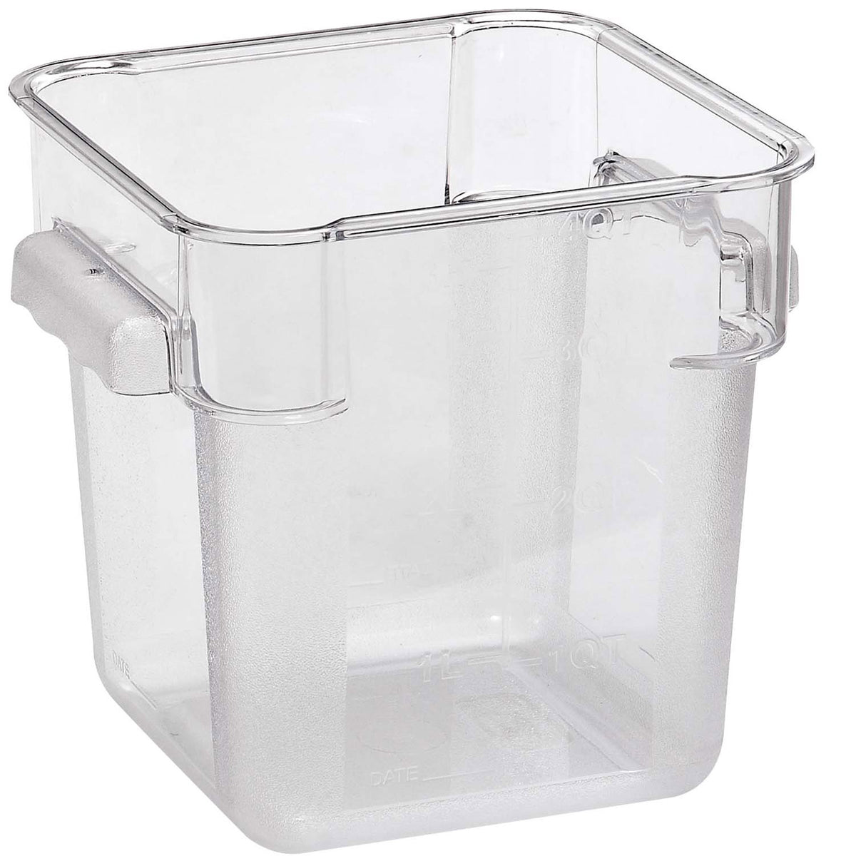 Omcan 80167 Square Food Storage Container, 12-Qt Clear Polycarbonate, Lid-Free, NSF-Approved | 7 - 12 qt capacity