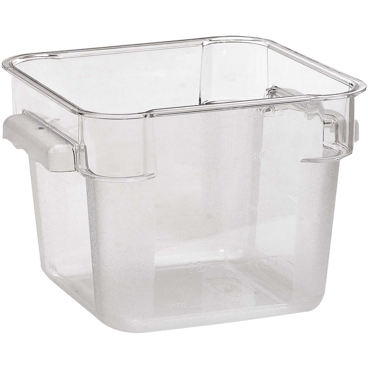 Omcan 80168 6-Qt Square Clear Polycarbonate Food Container - Container Only, NSF | 3 - 6 qt capacity