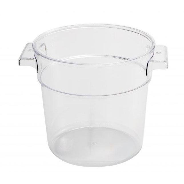 Omcan 80175 8-Qt Round Clear Polycarbonate Food Storage Container, 7-12 Qt, No Lid | 7 - 12 qt capacity