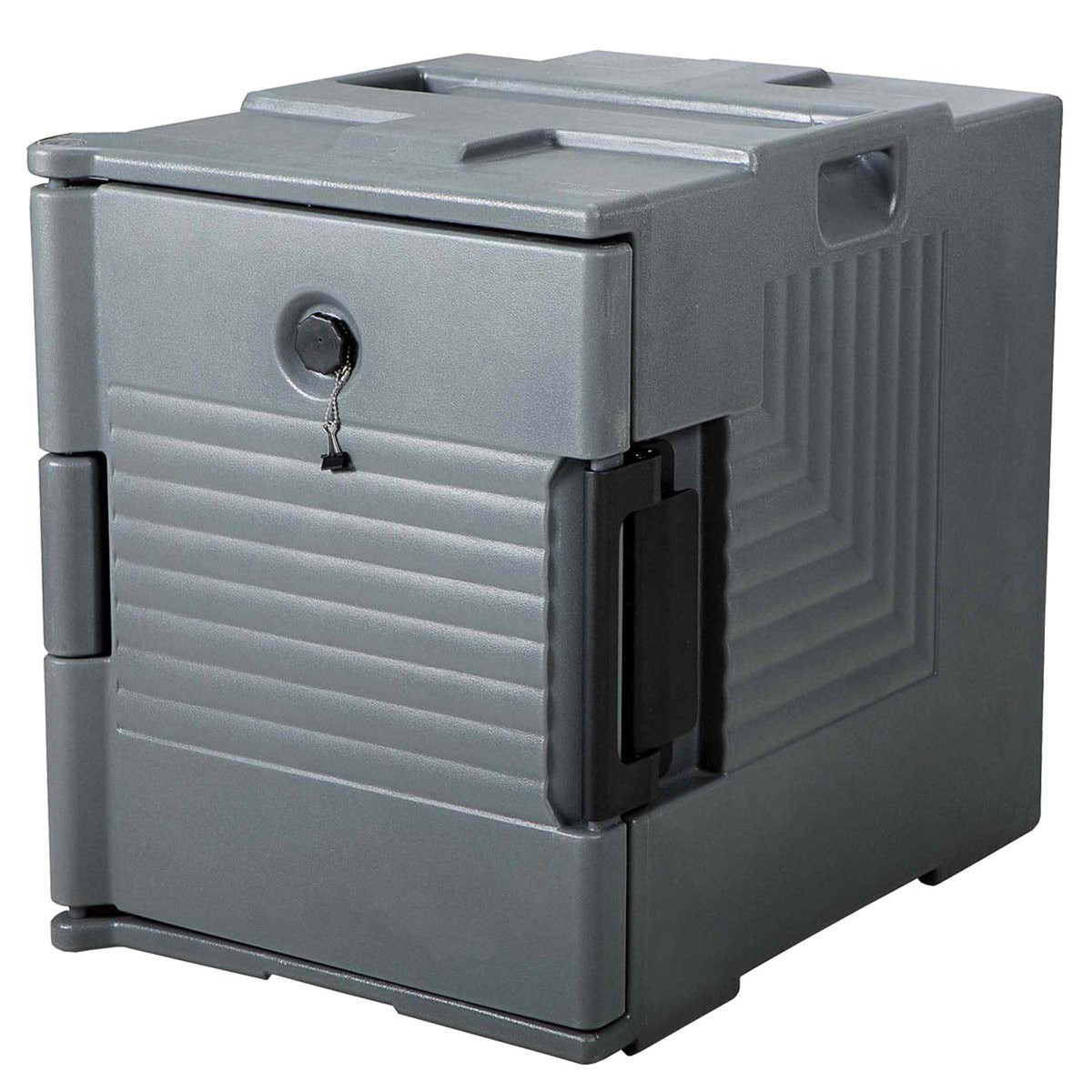 Omcan 80184 Front Loading Insulated Food Pan Carrier, 6 Pan Capacity, Polypropylene, Gray | 18.86" Wide