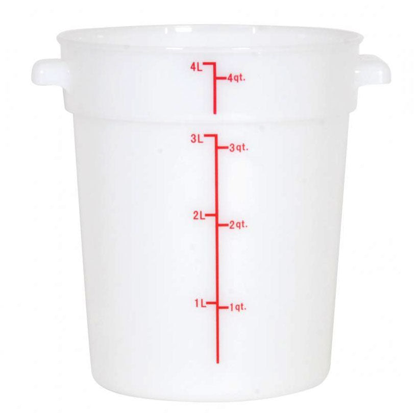 Omcan 80187 Food Storage Container - 4 Qt Polypropylene, White 3-6 Qt, Container Only | 3 - 6 qt capacity
