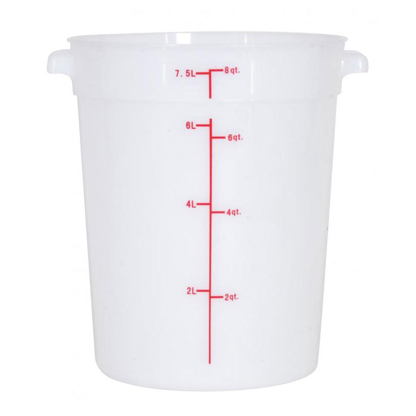 Omcan 80210 8-Qt Round Storage Container, Polypropylene White, 7-12 Qt, No Lid | 7 - 12 qt capacity