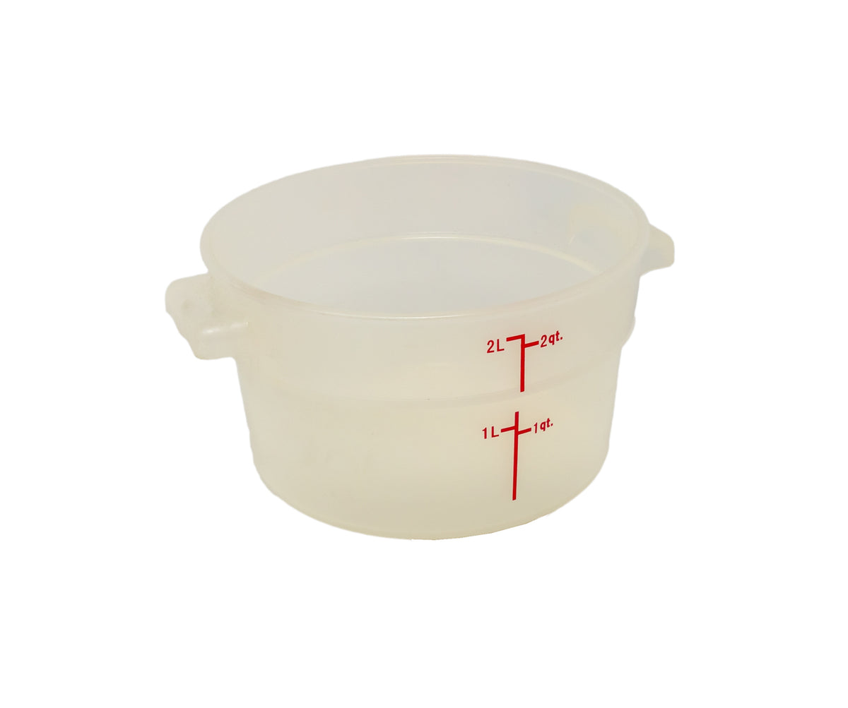 Omcan 80226 2-Qt Round Storage Container, Translucent Polypropylene, 1-2 Qt, No Lid | 1 - 2 qt capacity