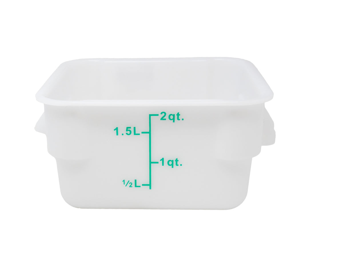 Omcan 80239 Storage Container - 2 Qt Square White Polypropylene, Container Only, NSF Approved | 1 - 2 qt capacity