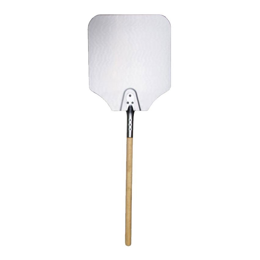 Omcan 80250 Pizza Peel - 12" x 14" Aluminum Blade, 36" Wooden Handle, 30"-39" Length, Tool