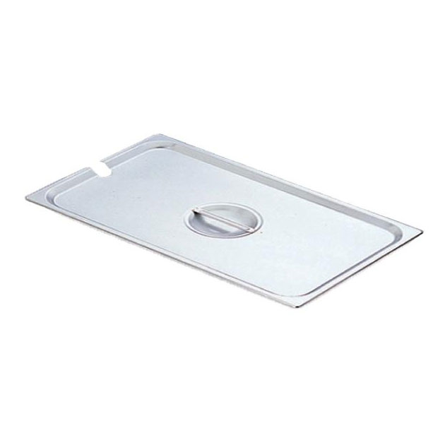Omcan 80261 Full-Size Stainless Steel Steam Table Pan Cover, Slotted With Handle, No Hinge - 1/1