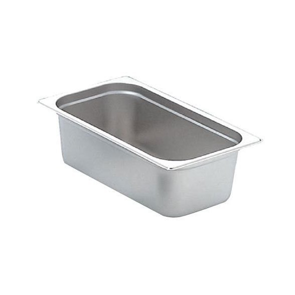 Omcan 80269 Stainless Steel Steam Table Pan, 1/3 Size, 6-7/8" x 12-3/4" x 6" Deep, NSF, Solid