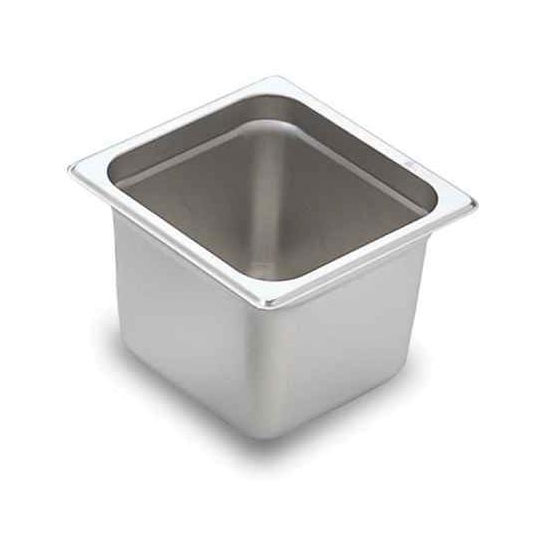 Omcan 80279 Stainless Steel Steam Table Pan, 1/6 Size, 6-7/8" x 6-5/16" x 6" Deep, NSF