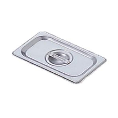 Omcan 80284 Stainless Steel Steam Table Pan Cover, 1/9-Size Flat Solid With Handle, NSF