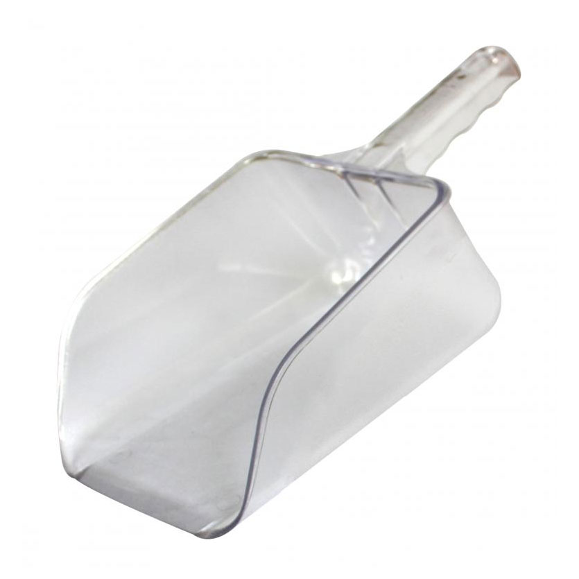 Omcan 80324 Utility Scoop, Clear Plastic, Flat-Bottom, 64-86 oz, Kitchen Hand Tool | 64 - 86 oz