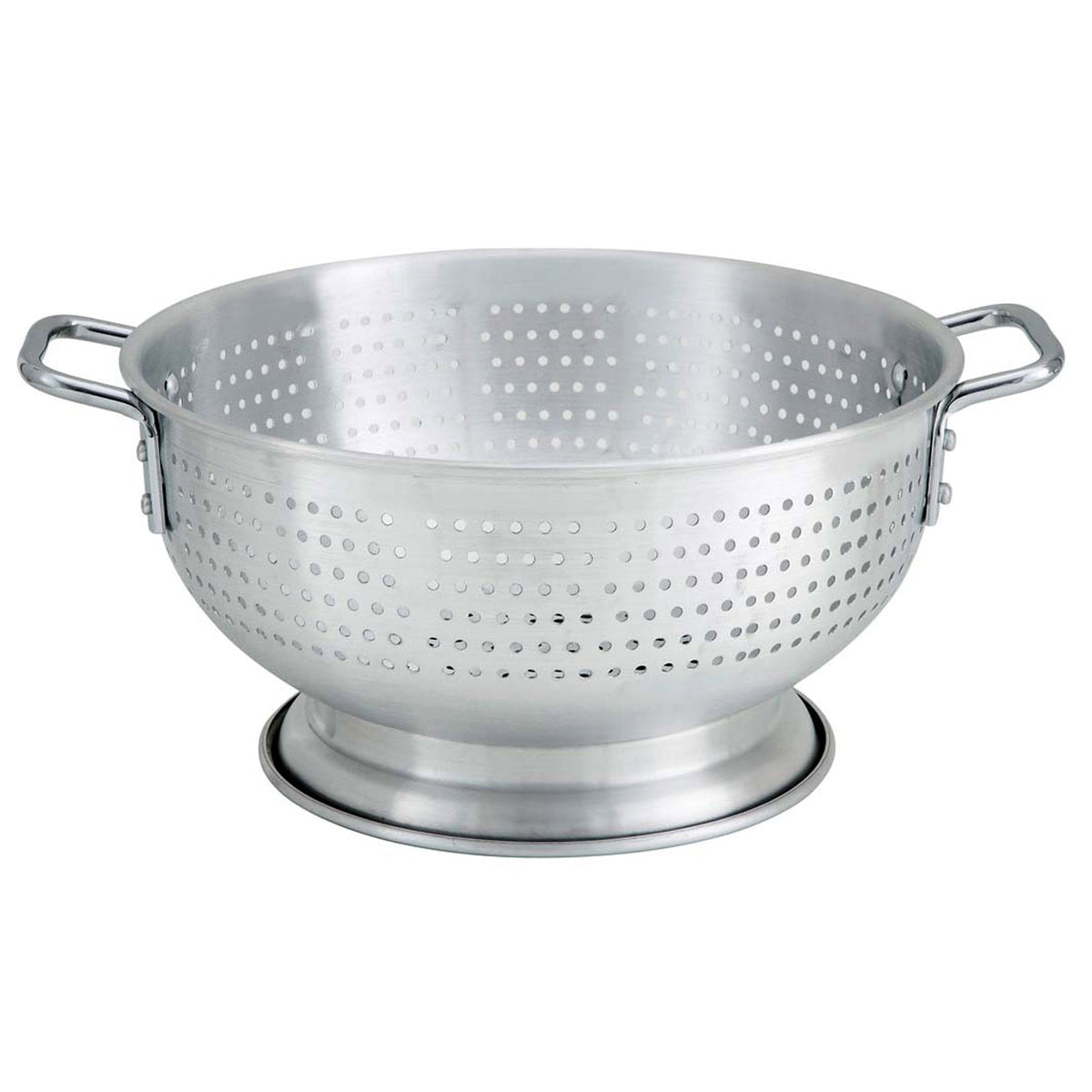 Omcan 80406 Aluminum Colander, 16 Qt, 16.5" Diameter x 7.125" Deep, Riveted Handles