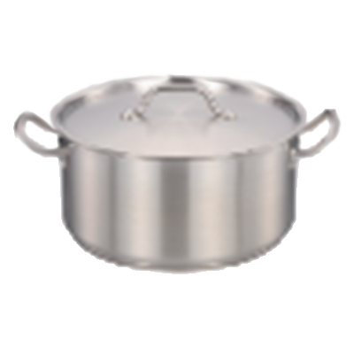 Omcan 80429 Brazier Pan, 25-30 Qt, 18-5/8" Diameter x 6-1/4" Deep Steel, Cover Included | 25 - 30 qt