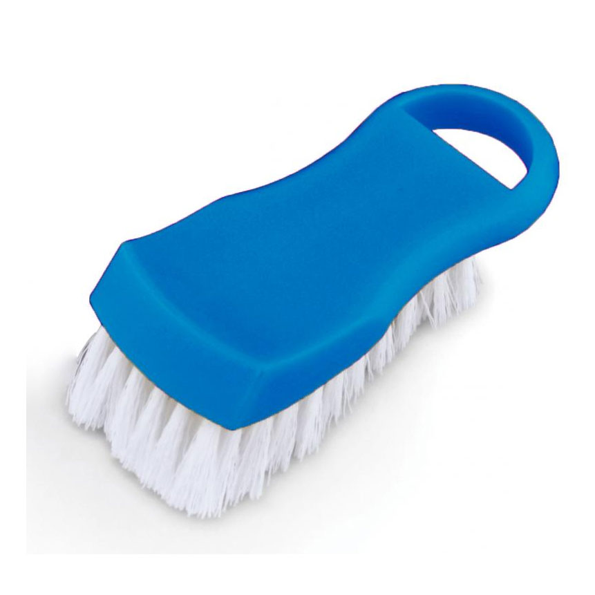 Omcan 80502 Cutting Board Brush, 6" Blue Plastic Looped Handle, Janitorial Tool