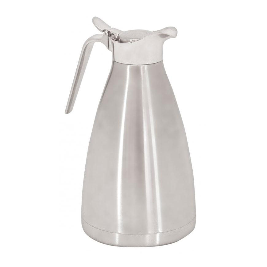 Omcan 80525 Double-Wall Insulated Stainless Steel Coffee Pot, 50 oz, Lid - Beverage Service | 39 - 74 oz