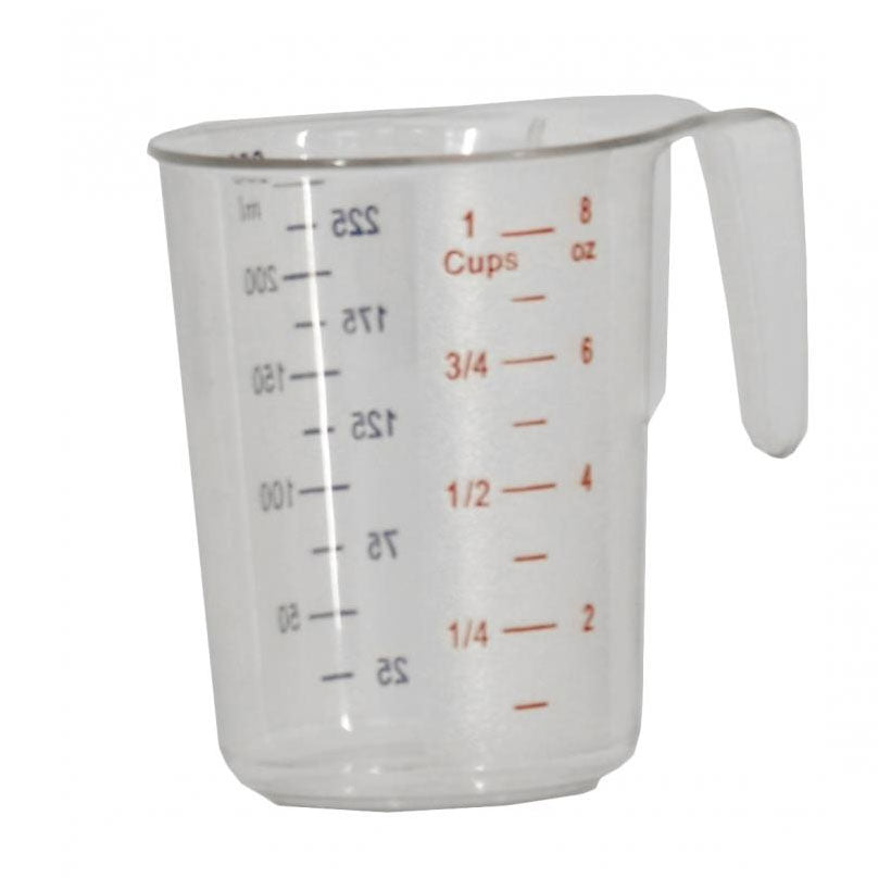 Omcan 80570 Measuring Cup - 1 Cup (250ml) Clear Polycarbonate, Dishwasher & Freezer Safe | 8 oz = 1 cup