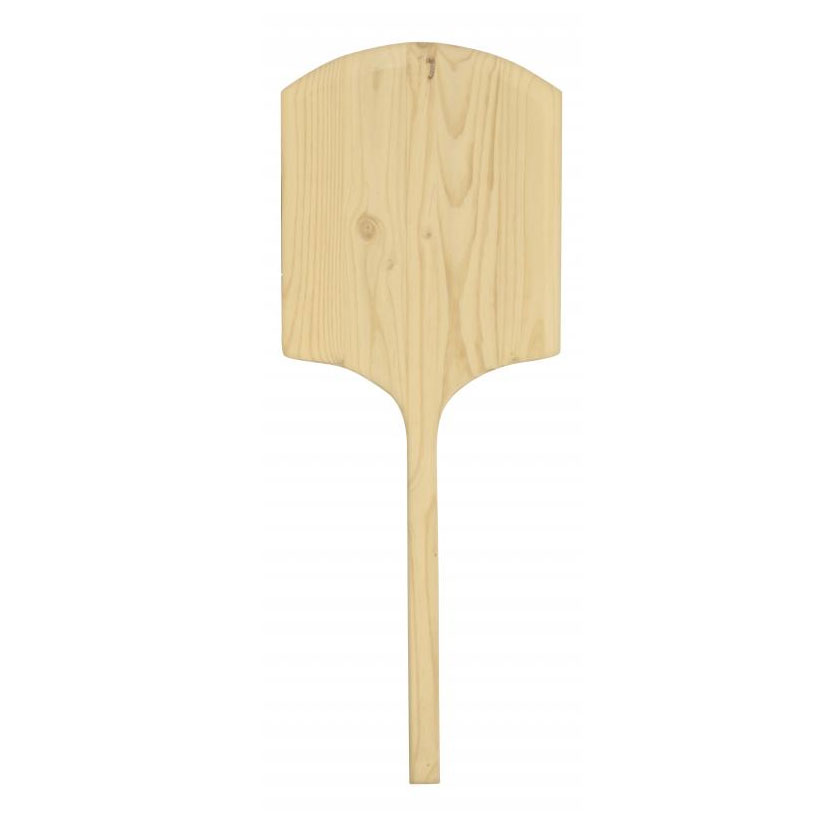 Omcan 80607 Pizza Peel - 16" x 18" Rectangular Wood Blade, 42" Length, Tapered Wood Handle