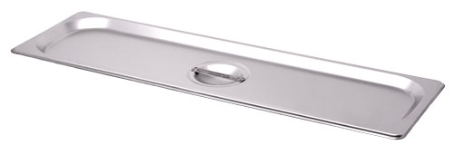 Omcan 80622 Stainless Steel Steam Table Pan Cover, Half-Size Long, Solid, Handle, NSF