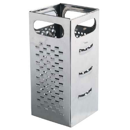 Omcan 80737 Stainless Steel Box Grater, Multi-Size Grating Surface, Durable Kitchen Tool