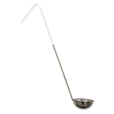 Omcan 80763 3 Oz One-Piece Stainless Steel Ladle with Ivory Handle, 2-5 Oz | 2 to 5 oz