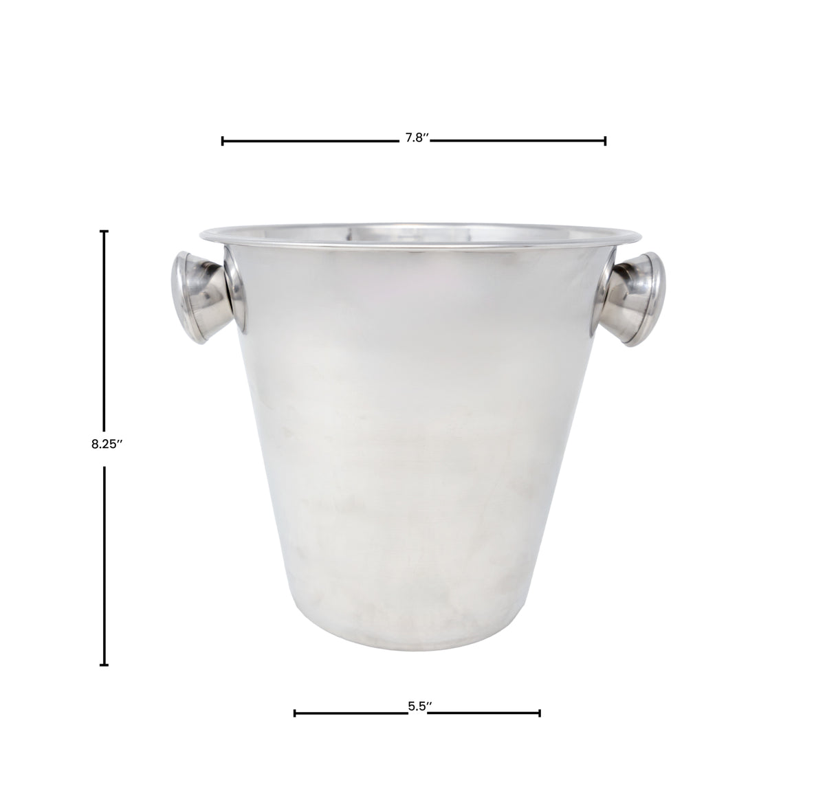 Omcan 80834 Wine Bucket - 4-Quart Stainless Steel Cooler with Knob Handles, Non-Insulated Service