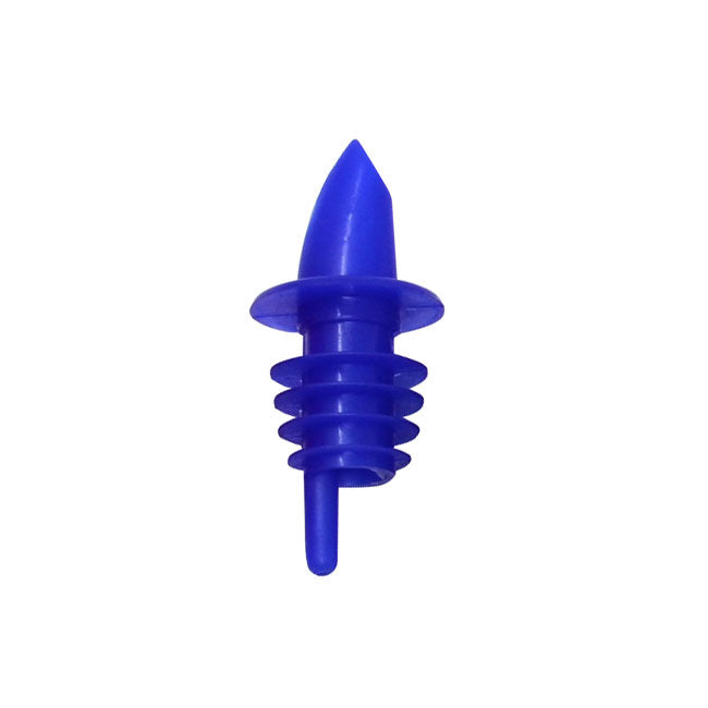 Omcan 80851 Free-Flow Liquor Pourer, Blue Spout, Plastic, 12/Pack, Easy-Fit Design | free flow