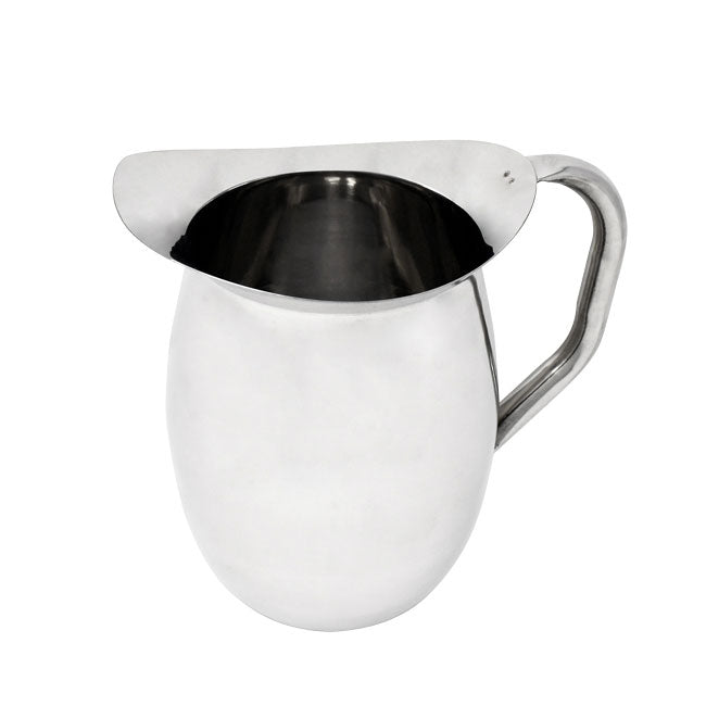 Omcan 80858 Bell 2-Qt Stainless Steel Water Pitcher, 64-95 oz, Handle | 64 - 95 oz