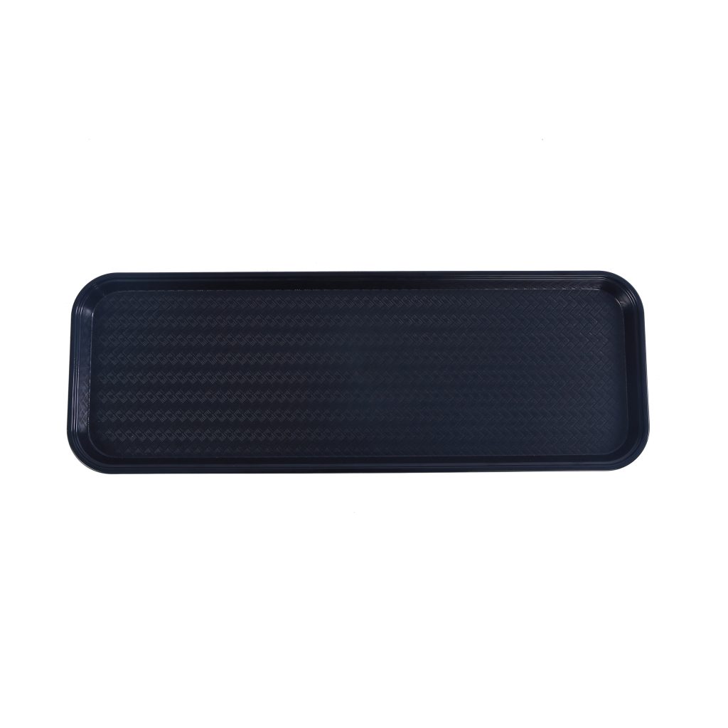 Omcan 81100 Rectangular Bakery Display Tray, 26" x 9" x 3/4" ABS Plastic, Black