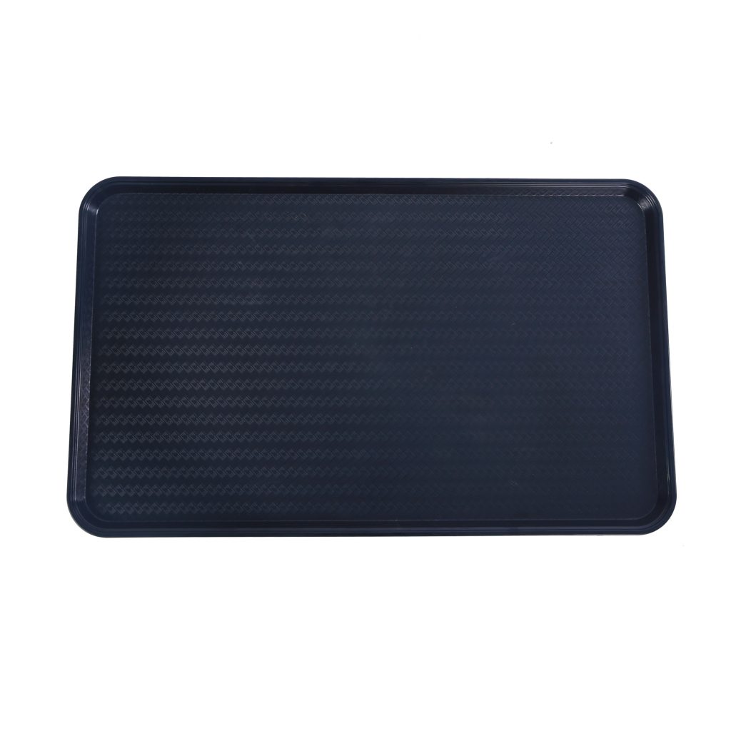 Omcan 81103 Rectangular Bakery Display Tray, 30" X 18" X 3/4" ABS Plastic, Black