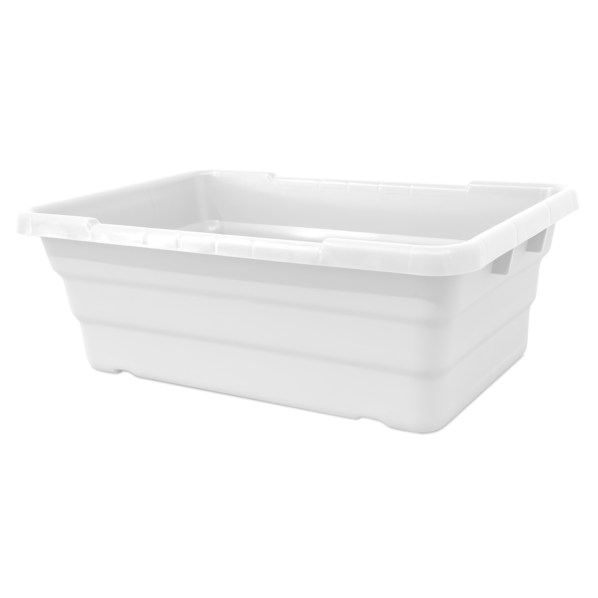 Omcan 81139 Stackable Meat Lug, 25" x 16" x 8-1/2" White HDPE, 100 lb Capacity, NSF Certified